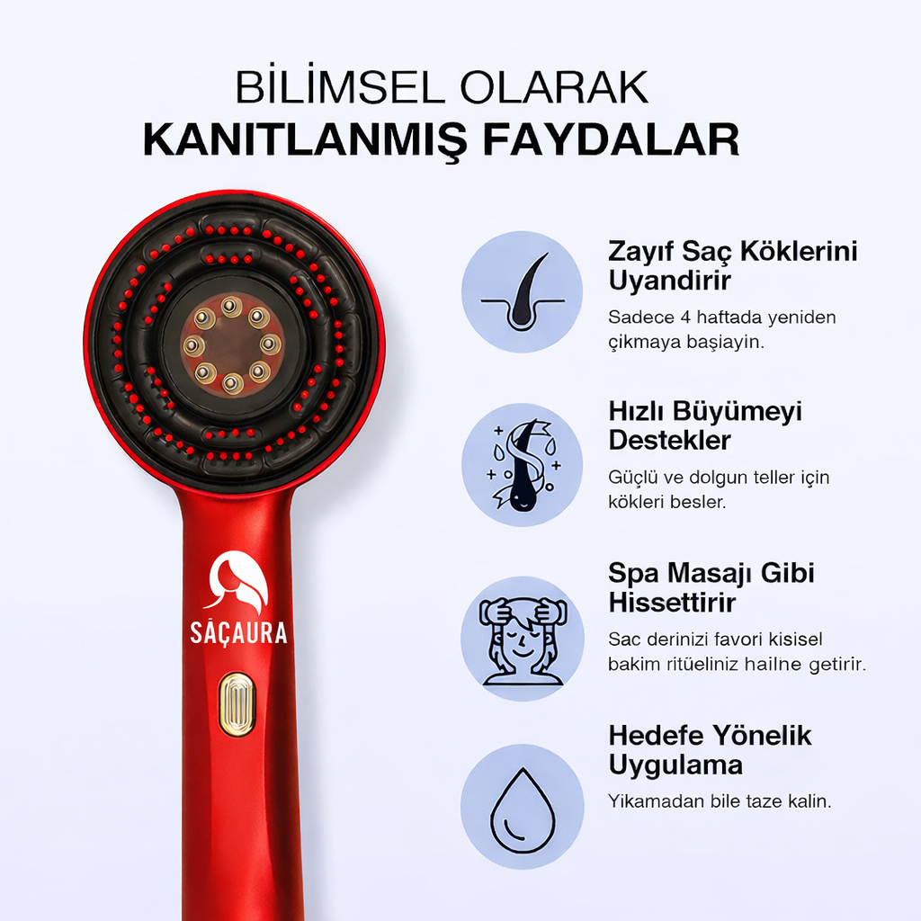 Saç Kökü Canlandırma Elektronik UV Masaj Tarağı
