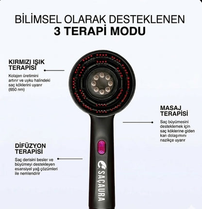 Saç Kökü Canlandırma Elektronik UV Masaj Tarağı